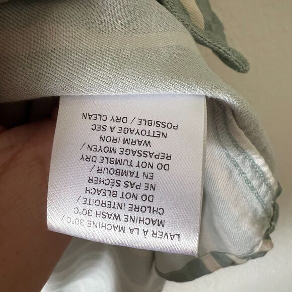 Sezane Octobre Editions Shirt Size M Natural Stripe Sage and Cream - Picture 6 of 7